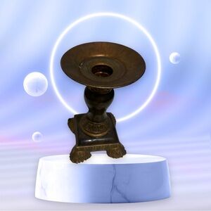 Vintage Brown/Tan Pillar Candle Stand/Holder